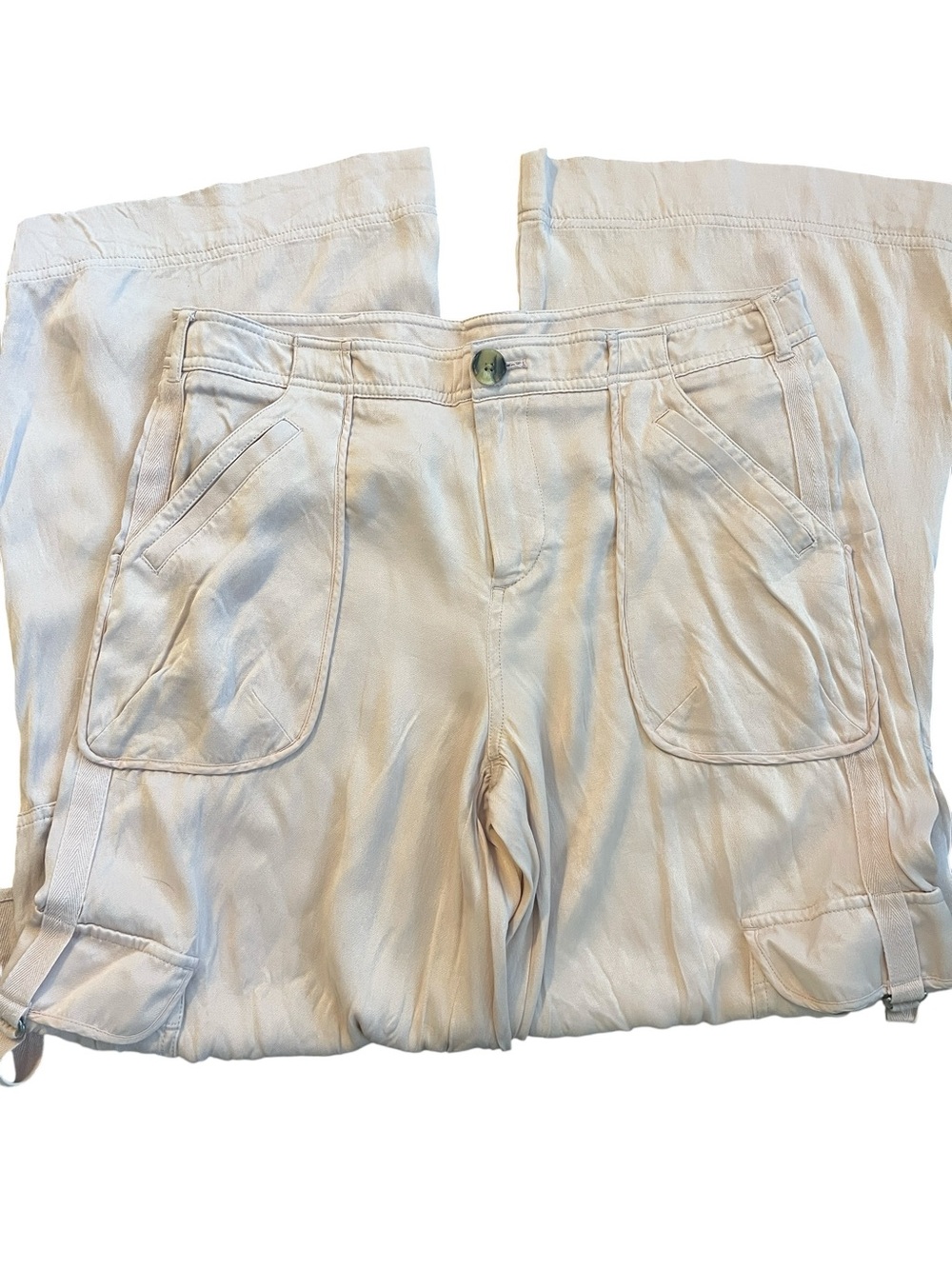 Anthropologie Beach Cargo Pants Orchid Pink Wide-Leg Size Size 8 - Picture 3 of 8